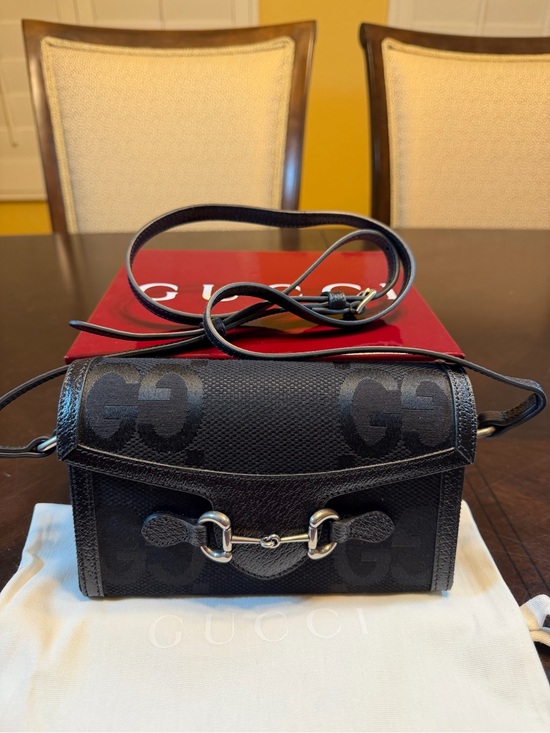 Gucci Handbags - New Authentic Gucci GG Supreme Jumbo Logo Black Crossbody Bag